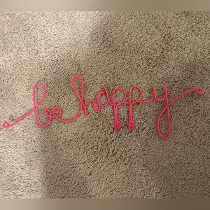 Be Happy hot pink key holder
